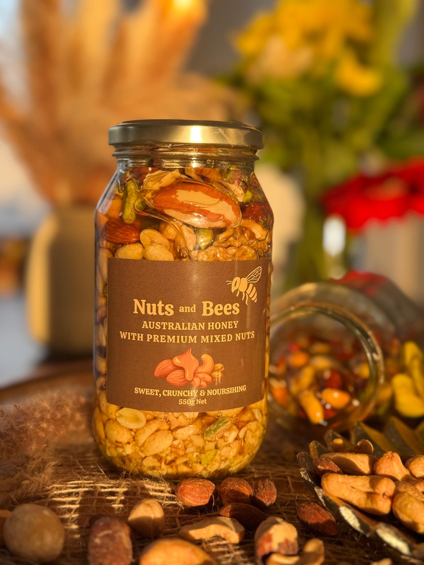 Pure Australian Honey with Premium Mixed Nuts - 550g Jar