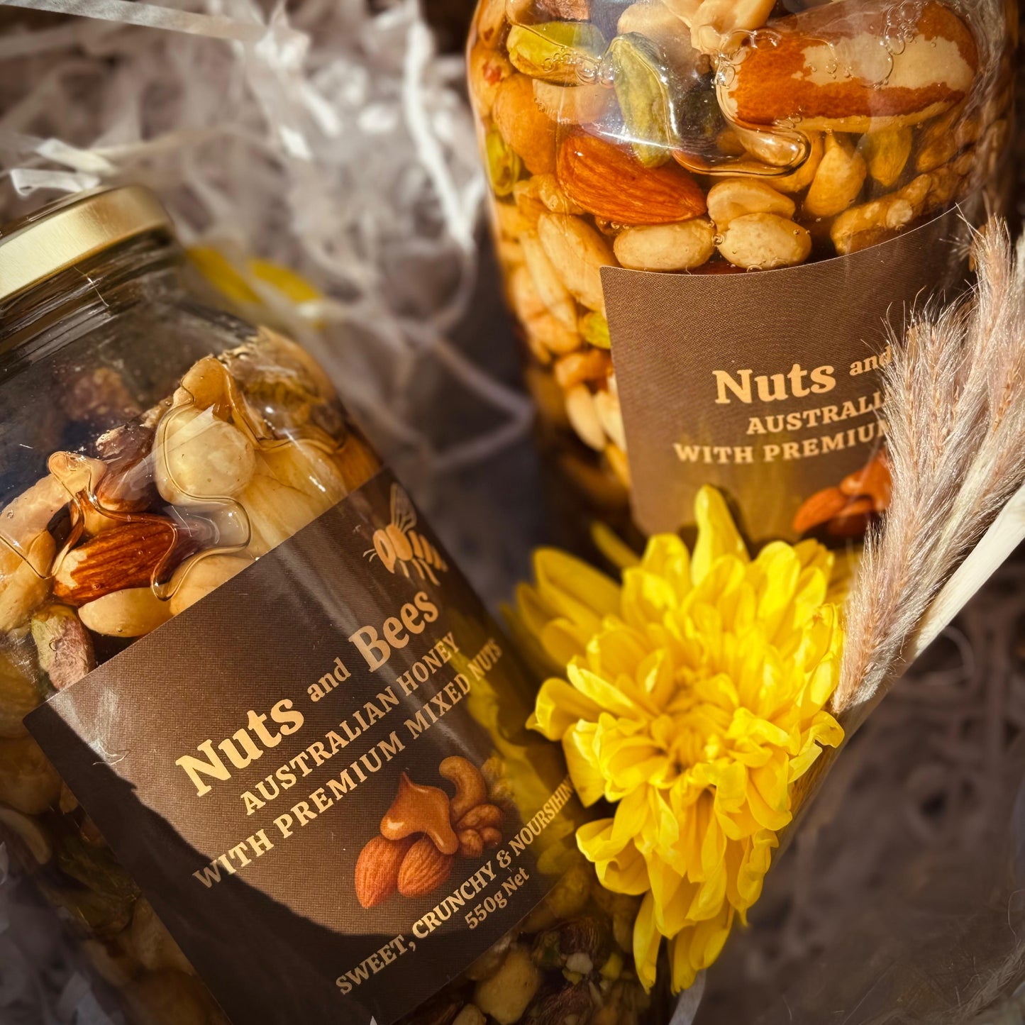 Pure Australian Honey with Premium Mixed Nuts - 550g Jar
